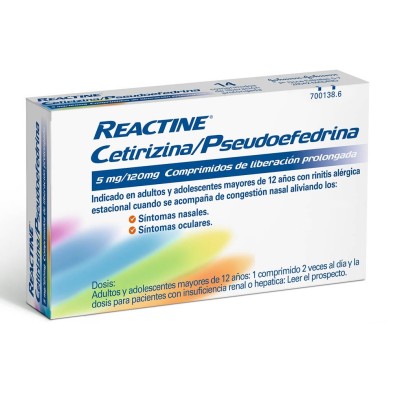REACTINE LIBERALIZACION PROLONGADA 14 COMPRIMIDOS