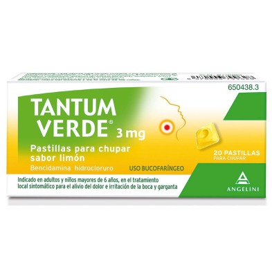 TANTUM VERDE 3 MG 20 PASTILLAS PARA CHUPAR LIMON