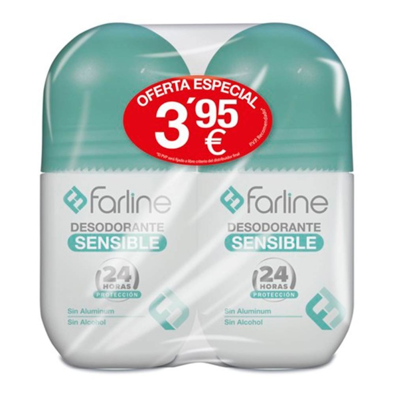Duplo Farline Desodorante Sensible 2x50 ML