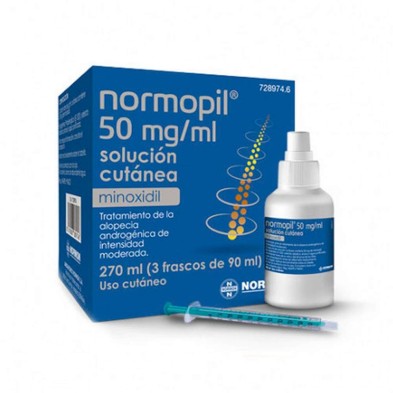 Normopil 50 MG/ML 3 Frascos Solución Cutánea 90 ML