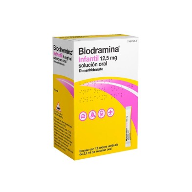 Biodramina Infantil 12,5 MG 12 Sobres