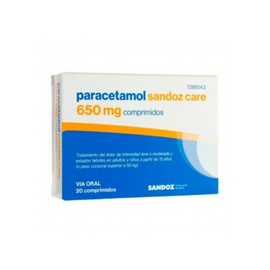 Sandoz Paracetamol Care EFG 650 MG 20 Comprimidos