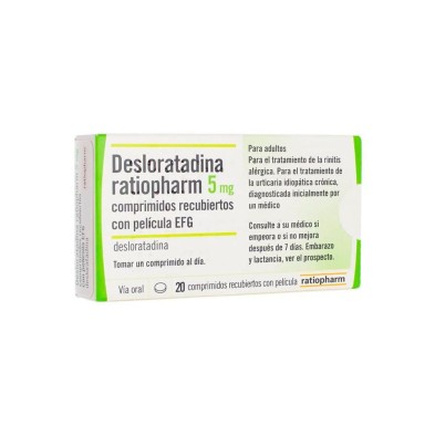 Desloratadina Ratiopharm EFG 5 MG 20 Comprimidos