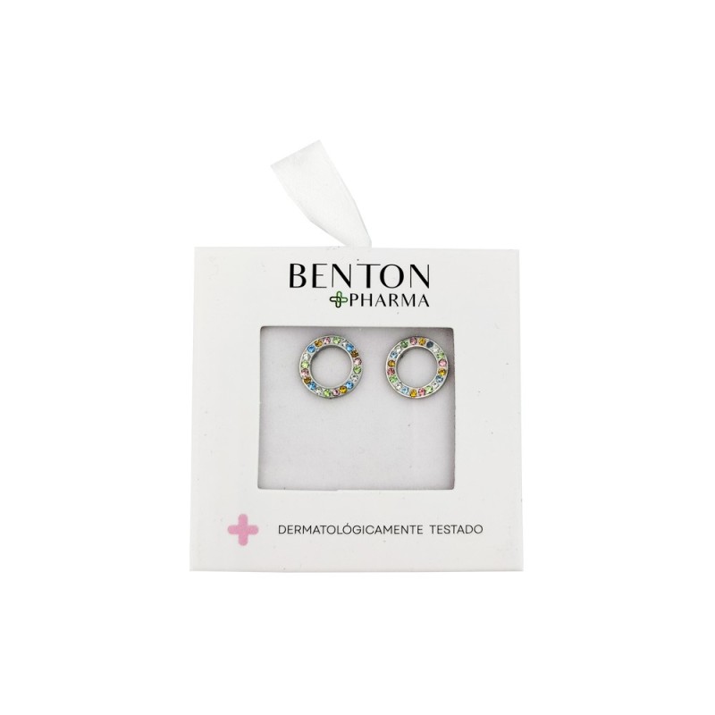 Benton Pharma Pendiente Aro Circonitas Acero