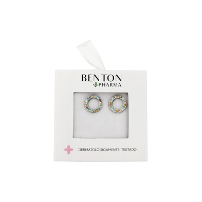 Benton Pharma Pendiente Aro Circonitas Acero