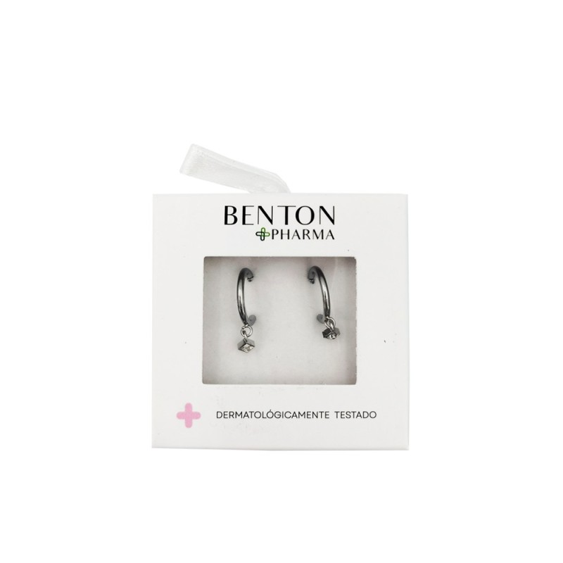 Benton Pharma Pendiente Aro con Rombo
