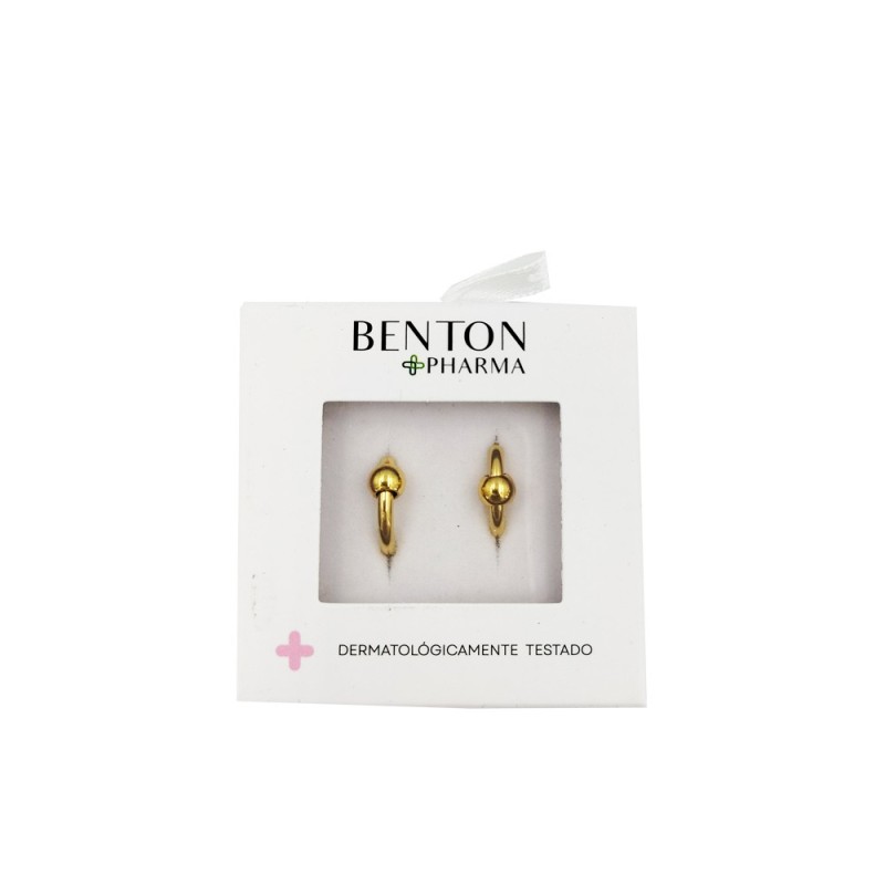 Benton Pharma Pendiente Aro Bola Oro