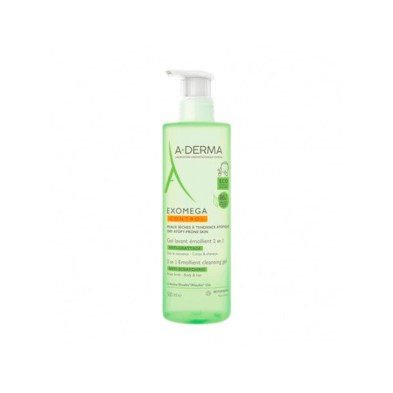 A-Derma Exomega Gel Champú 2 en 1, 500 ML