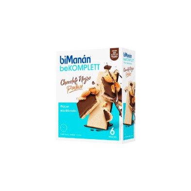 BIMANAN BEKOMPLETT SNACK BARQUILLO 6 UNIDADES 20 G SABOR CHOCOLATE NEGRO-PRALINE