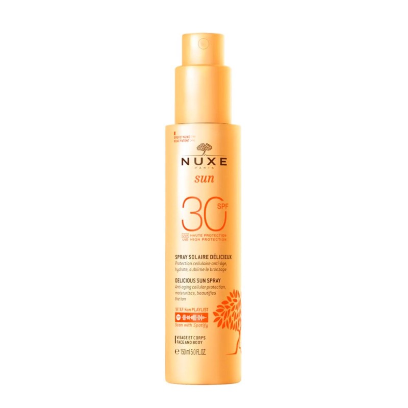Nuxe Sun Spray Solar Delicioso Alta Protección SPF30 rostro y cuerpo 150 ML