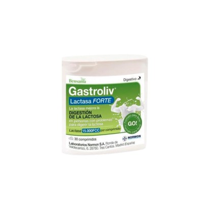 Gastroliv Lactasa Forte 15000 Fcc 30 Comprimidos