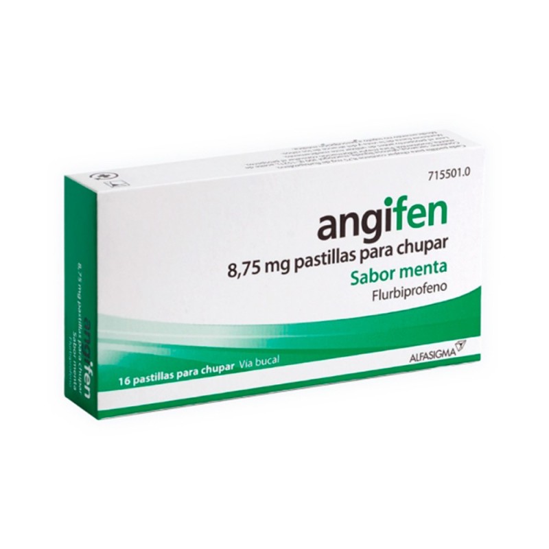 Angifen Pastillas para Chupar Sabor Menta 16 x 8,75 MG