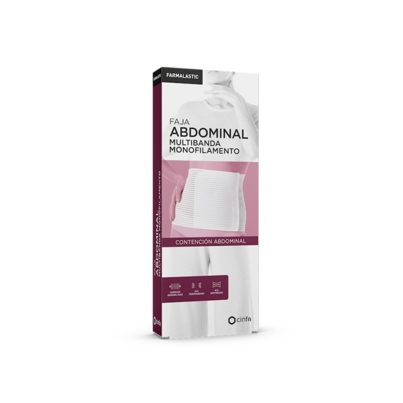 Farmalastic Faja Abdominal Multibanda Monofilamento Talla Mediana Color Blanco 1 Ud