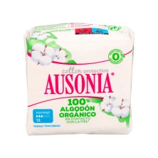 Ausonia Cotton Protection Compresas Higienicas Femeninas Normal Alas 12 Ud