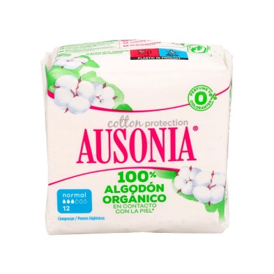 Ausonia Cotton Protection Compresas Higienicas Femeninas Normal Alas 12 Ud