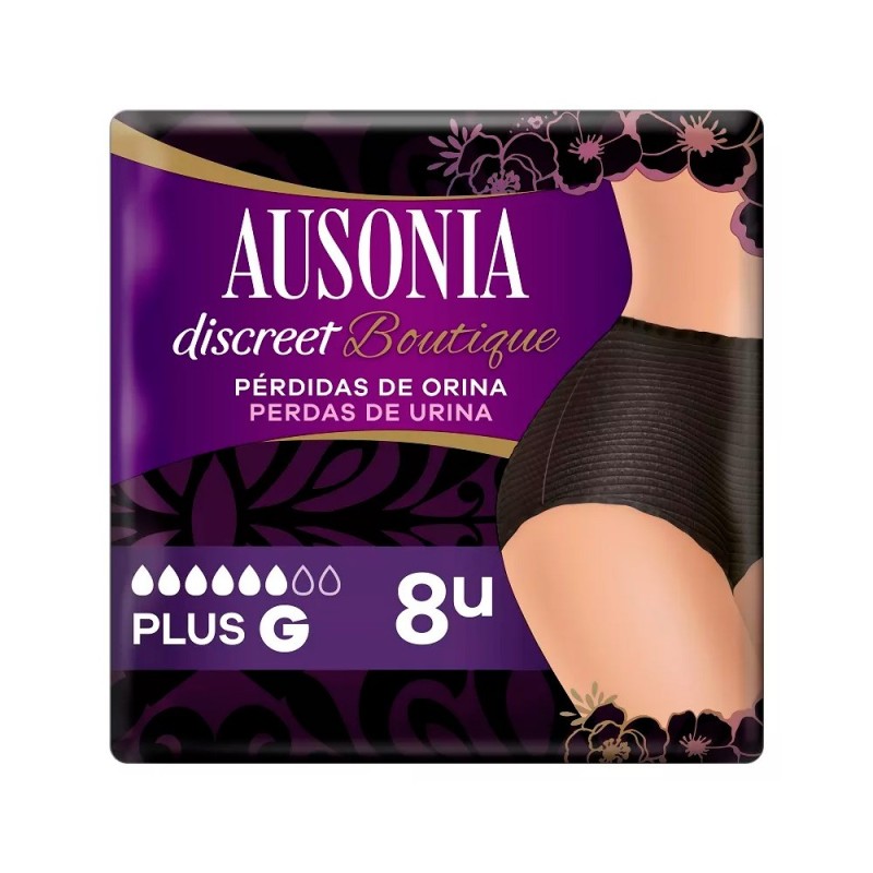 Ausonia Discreet Boutique Absorbente Incontinencia Orina Ligera Pants Negro Talla G 8 Ud