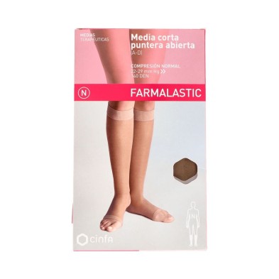 Farmalastic Media Corta Compresión Normal Puntera Abierta Camel T-EG 1 Ud