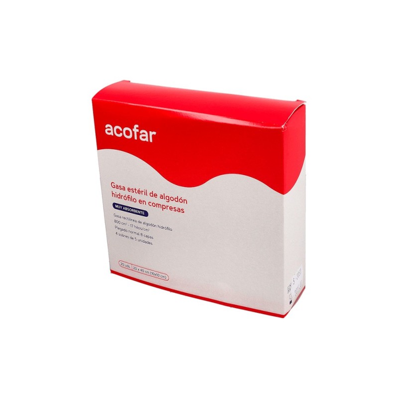 Acofar Gasa Esteril Algodon 20x40cm 20 Ud