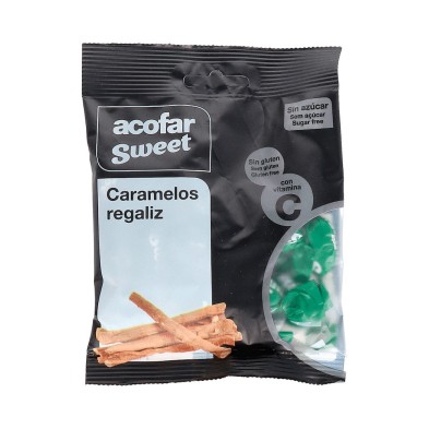 Acofarsweet Caramelos Sin Azucar  Sabor Regaliz 60 GR