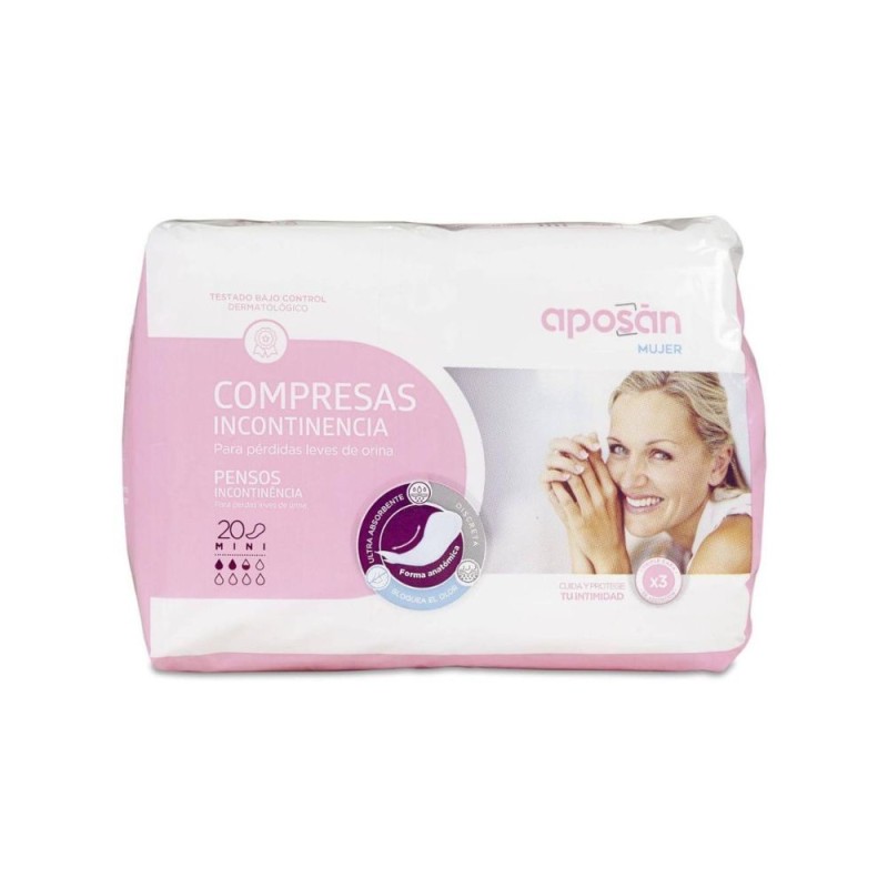 Aposan Compresa Incontinencia Orina Ligera Mini 20 Ud