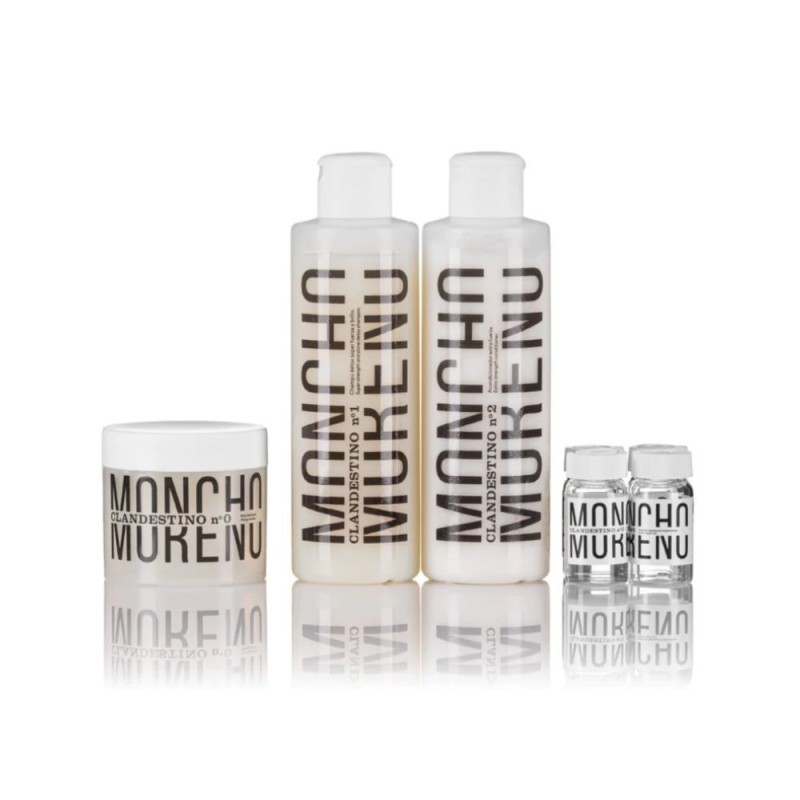 Pack Moncho Moreno Tratamiento Clandestino Ampollas 4x10 ML + Champu Detox 200 ML+ Acondicionador 200 ML