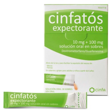 CINFATOS EXPECTORANTE 10 MG+100MG 18 SOBRES