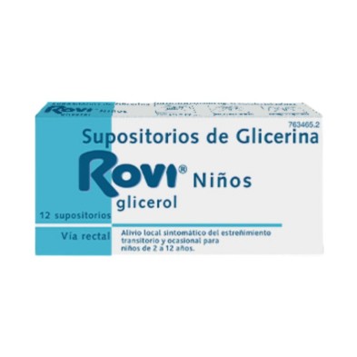 SUPOSITORIOS DE GLICERINA ROVI NIÑOS 1,375 G 12 SUPOSITORIOS