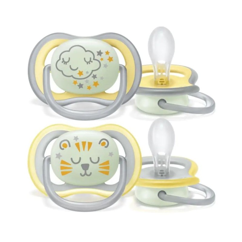 Philips Avent Chupete Silicona Ultra Air Nocturno +18 Meses 2 Ud 2 Ct