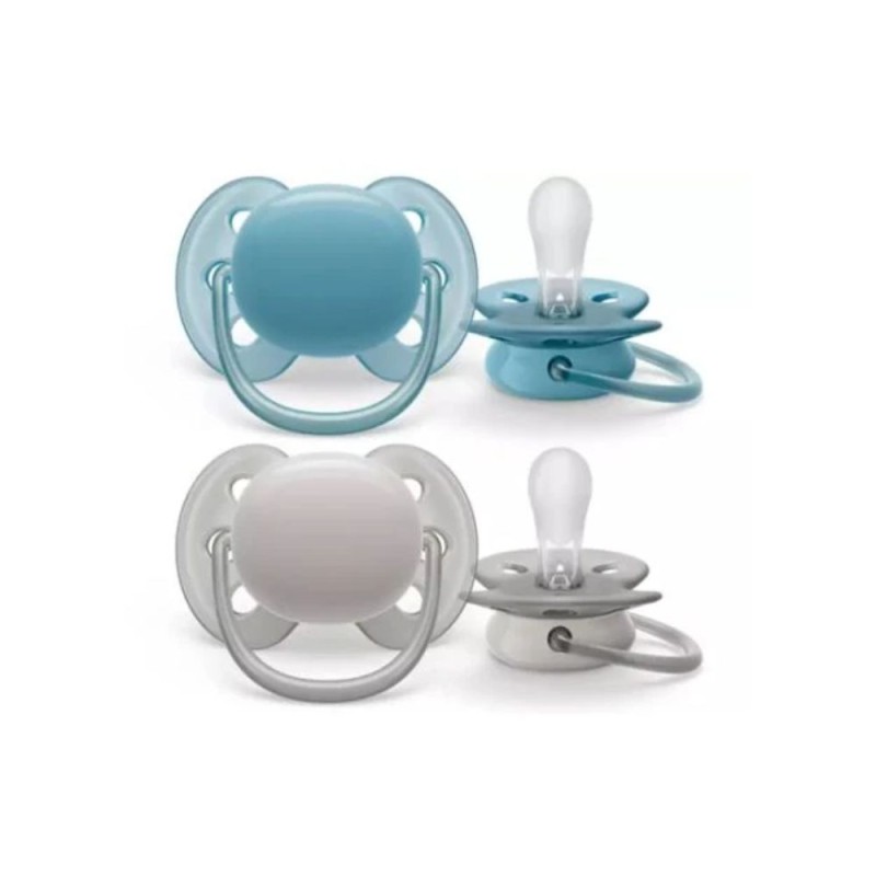 Philips Azul/Gris Avent Chupete Silicona Ultra Soft 6 - 18 Meses 2 Ud 2 Ct
