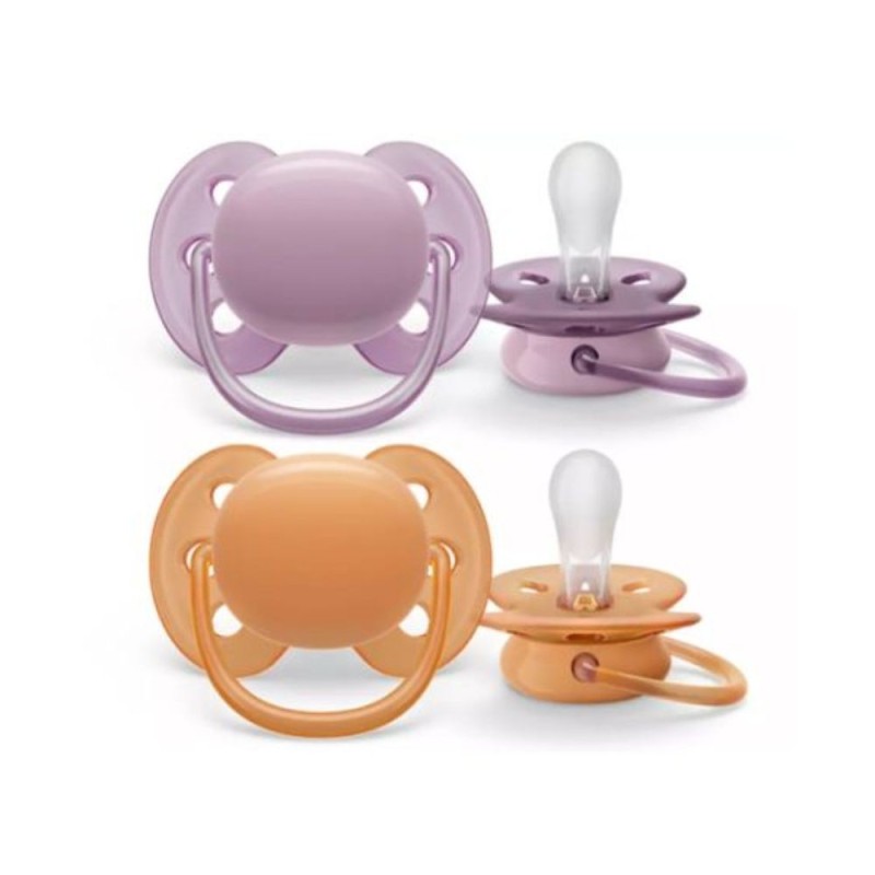 Philips Lila/Naranja Avent Chupete Silicona Ultra Soft 6 - 18 Meses 2 Ud 2 Ct
