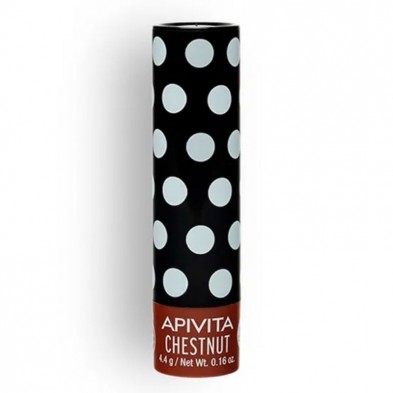 Apivita Bálsamo Labial Hidratante con Castaña y Color Chocolate Mate