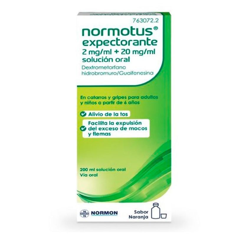 Normotus Expectorante 2 Mg/Ml + 20 Mg/Ml Solución Oral 200 ML