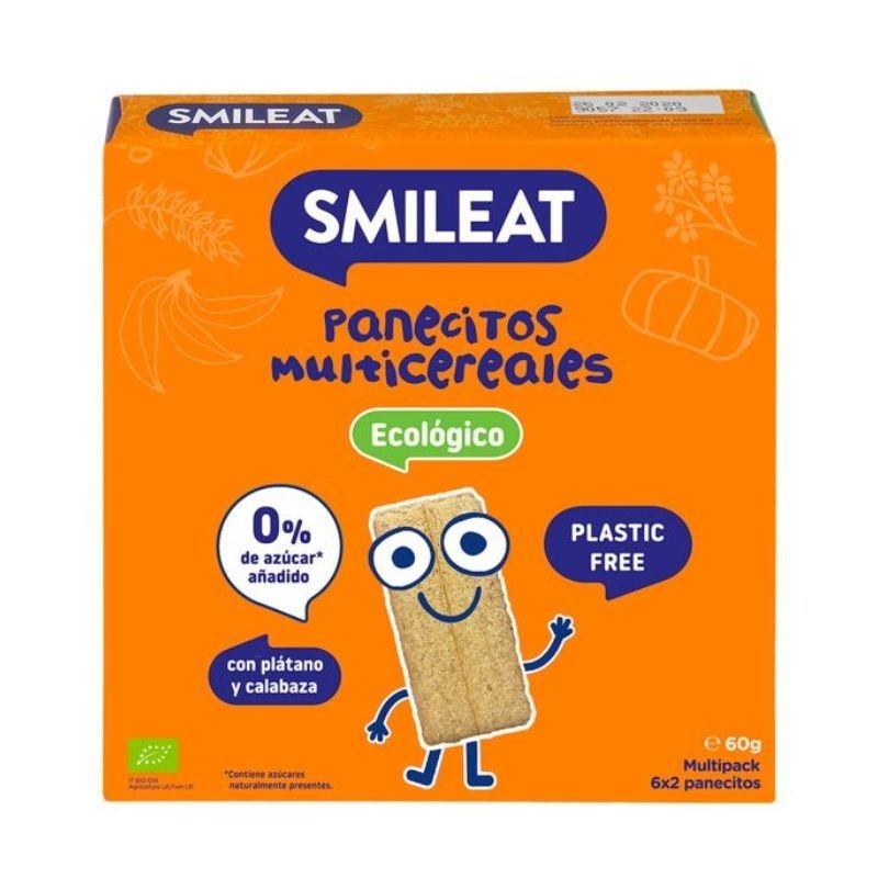 Smileat Panecitos Multicereales Con Plátano Y Calabaza 60 GR