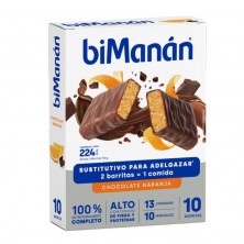 Bimanan Sustitutivo  Sabor Chocolate Naranja 10 Barritas 31 GR