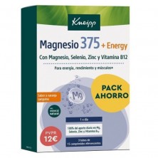 Pack Kneipp Magnesio 375 Energy Sabor Naranja Sanguina 3x15 Comprimidos efervescentes