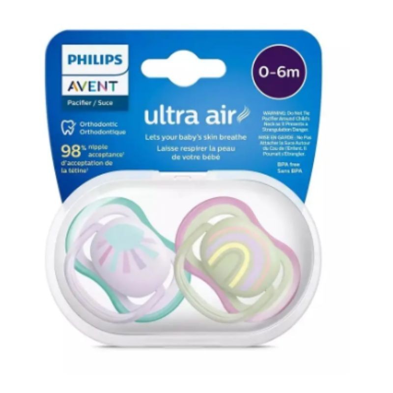 Philips Avent Ultra Air Chupete Silicona 0 - 6 Meses Niña 2 Ud 2 Ct