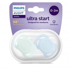 Philips Avent Ultra Start Chupete Silicona 0-2 Meses Niño 2 Ud