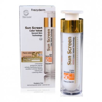 Frezyderm Sun Screen Velvet Face SPF50+ Color 50 ML
