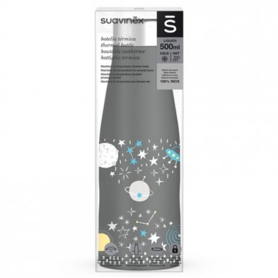 Suavinex Botella Termo De Acero Inoxidable Space Gris 500 ML