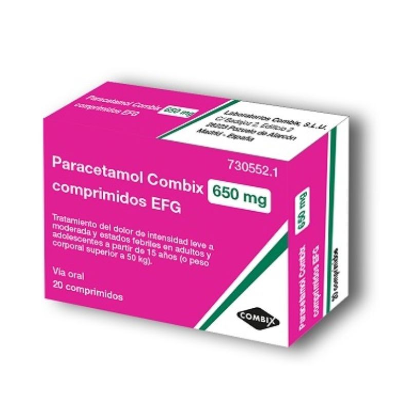 Paracetamol Combix EFG 650 Mg 20 Comprimidos