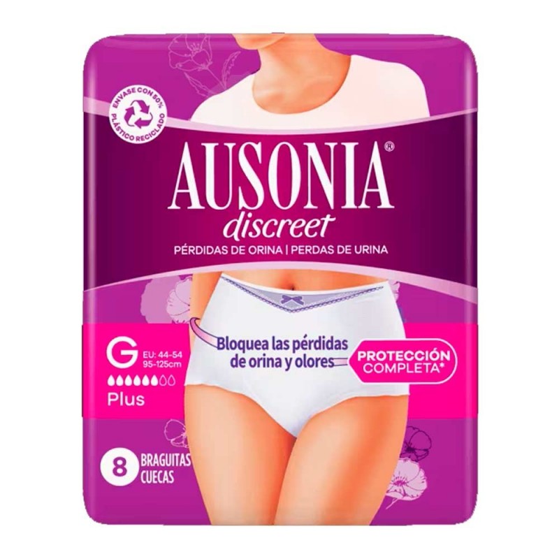 Ausonia Discreet Boutique Pants Absorbente Incontinencia Orina Ligera Talla G 8 Ud