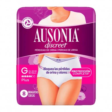 Ausonia Discreet Boutique Pants Absorbente Incontinencia Orina Ligera Talla G 8 Ud