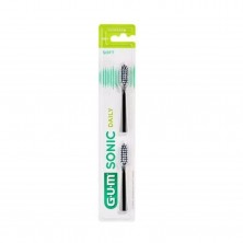 Recambio GUM Sonic Daily Cabezal Suave Negro Dúo