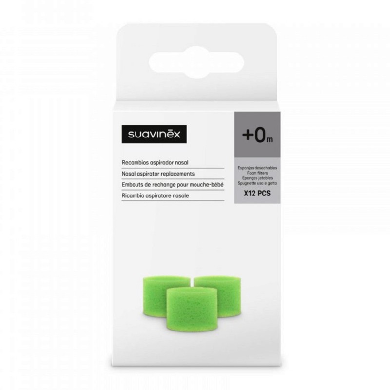 Suavinex Aspirador Nasal Desechables Recambios 12 Esponjas