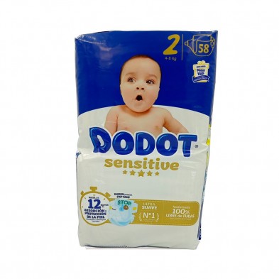 Pañal Infantil Dodot Sensitive Talla 2 4-8 kg 58 Unidades