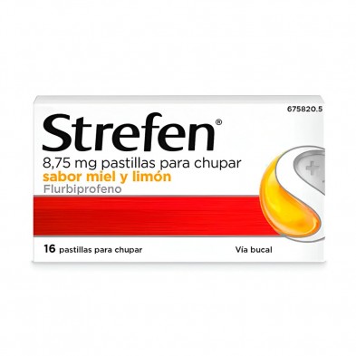 Strefen 8,75 MG 16 Pastillas Para Chupar Sabor Miel y Limón