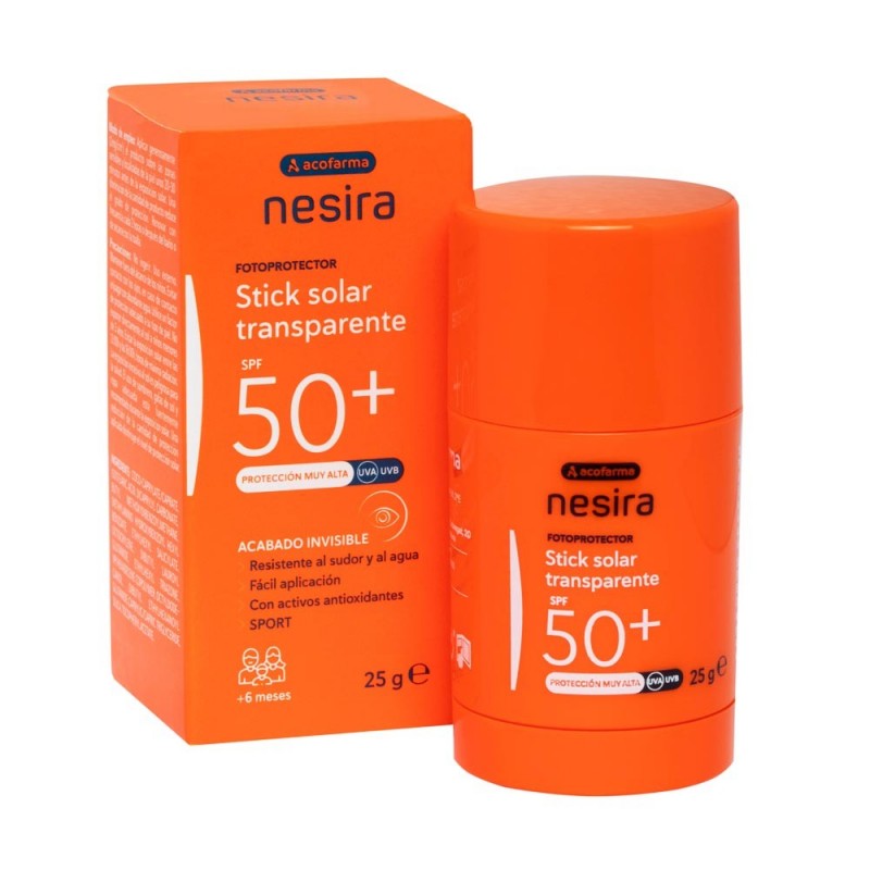 Acofarma Nesira Stick Solar Transparente SPF 50+ 1 Stick 25 g