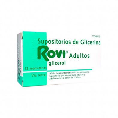 Rovi Adultos Supositorios de Glicerina, 12 supositorios