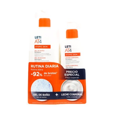 Leti AT4 Pack Gel Baño 500 ml y Leche Corporal 250 ml