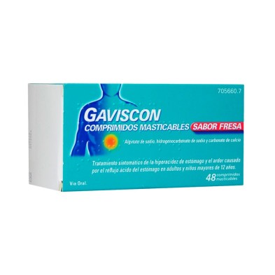 Gaviscon Masticables Sabor Fresa 48 comprimidos